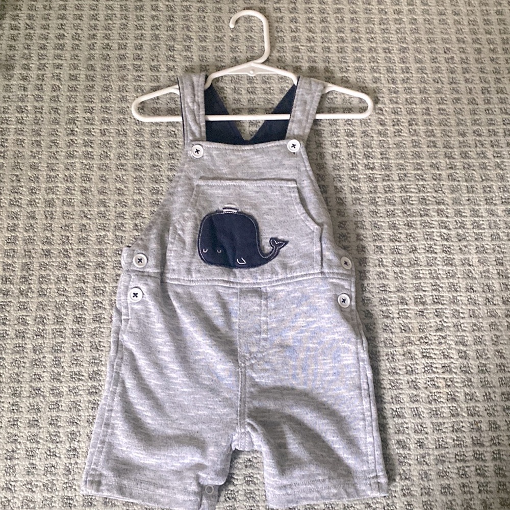 Whale overalls size 24 months. Soft and so cute!